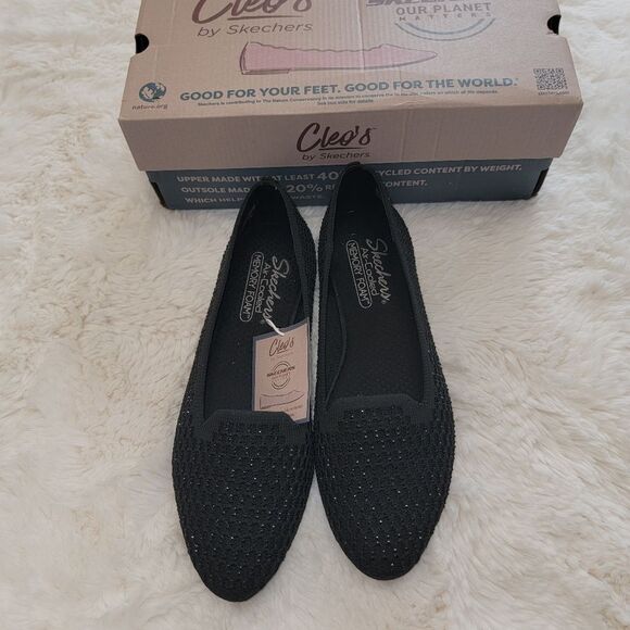 Skechers Cleo 2.0 Someday Flats Recycled Vegan Sparkle Knit Ballerina SlipOn 9.5 - Picture 6 of 15